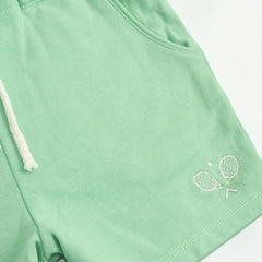 MANGO GREEN GIRLS COTTON SHORTS