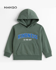 MANGO GREEN KINDNESS EMBOSSED HOODIE
