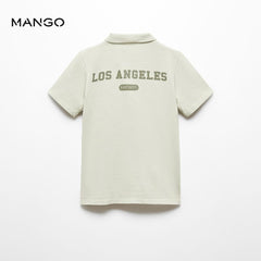 MANGO GREEN PRINTED COTTON POLO T-SHIRT 67074455