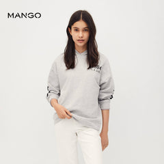 MANGO GREY 1984 L.A GIRL PRNTED HOODIE