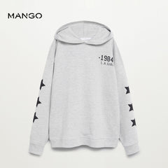 MANGO GREY 1984 L.A GIRL PRNTED HOODIE