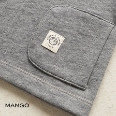 MANGO GREY BUTTONED COTTON SWEATSHIRT