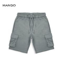 MANGO GREY COTTON CARGO SHORTS