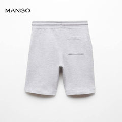 MANGO GREY COTTON SHORTS WITH ELASTIC WAIST 67044783