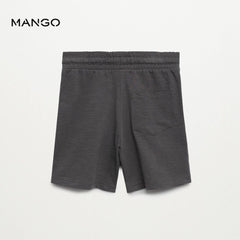 MANGO GREY JOGGER COTTON BERMUDA SHORTS