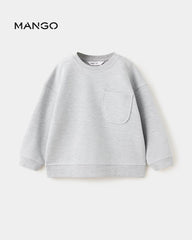 MANGO GREY OVERSIZED SWEATSHIRT WITH POCKET
