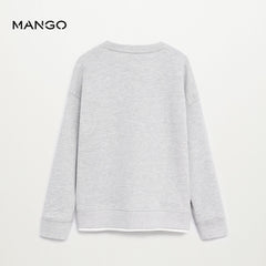 MANGO GREY PLAIN KNITTED SWEATSHIRT