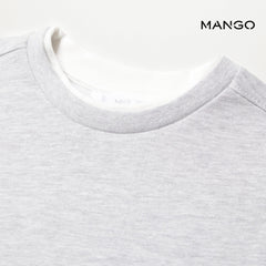 MANGO GREY KNITTED SWEATSHIRT WITH TROUSER SET