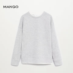 MANGO GREY KNITTED SWEATSHIRT WITH TROUSER SET