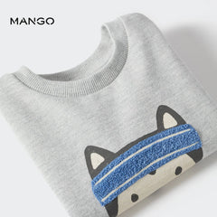 MANGO GREY RUNNER PRO COTTON BLEND SWEATSHIRT 21275