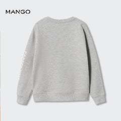 MANGO LIGHT GREY EMBOSSED FOOTBALL SWEATSHIRT