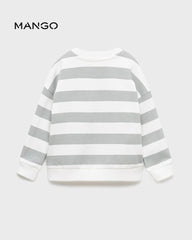 MANGO GREY STRIPED COTTON BLEND SWEATSHIRT 17013291