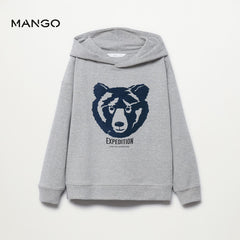 MANGO GREY TEXTURED DETAIL EXPEDITION HOODIE 4032