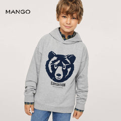 MANGO GREY TEXTURED DETAIL EXPEDITION HOODIE 4032