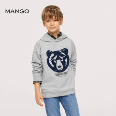 MANGO GREY TEXTURED DETAIL EXPEDITION HOODIE 4032