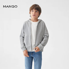 MANGO GREY ZIPPED HOODIE 57001042