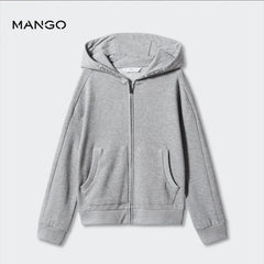 MANGO GREY ZIPPED HOODIE 57001042