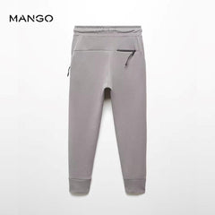 MANGO GREY ZIPPER COTTON JOGGER STYLE TROUSER 4457