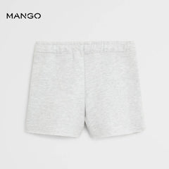 MANGO LIGHT GREY FRAYED HEM SHORTS