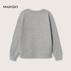 MANGO HEATHER GREY BASIC COTTON SWEATSHIRT 1503