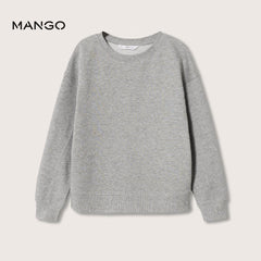 MANGO HEATHER GREY BASIC COTTON SWEATSHIRT 1503