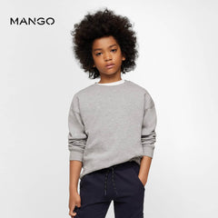 MANGO HEATHER GREY BASIC COTTON SWEATSHIRT 1503