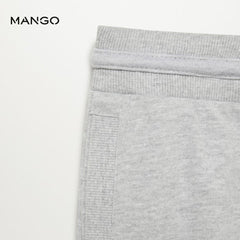 MANGO HEATHER GREY COTTON JOGGER SHORT 77045137