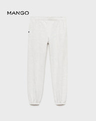 MANGO HEATHER GREY ELASTIC WAIST JOGGER TROUSER 17043289