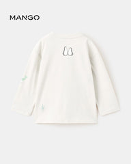 MANGO ICE GREY ALSAKA PRINT COTTON T-SHIRT