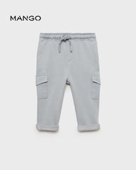 MANGO ICE GREY CARGO B7 JOGGER TROUSER 77093285