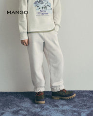 MANGO ICE GREY COTTON JOGGER TROUSER 17027900
