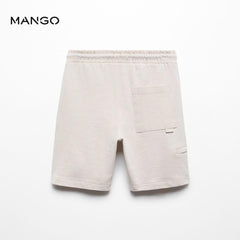 MANGO OFF WHITE ELASTIC WAIST BERMUDA SHORTS 67067711