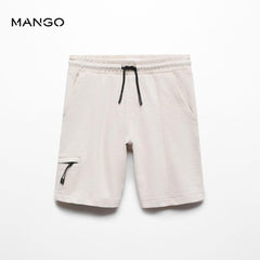 MANGO OFF WHITE ELASTIC WAIST BERMUDA SHORTS 67067711