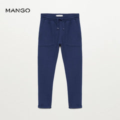 MANGO INDIGO BLUE CORD ORGANIC TROUSER 9403