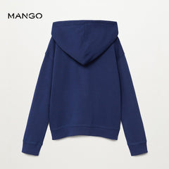 MANGO INDIGO BLUE KNITTED HOODIE