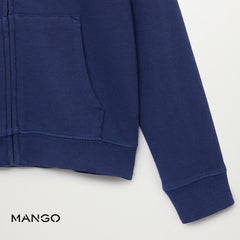 MANGO INDIGO BLUE KNITTED HOODIE