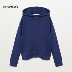 MANGO INDIGO BLUE KNITTED HOODIE