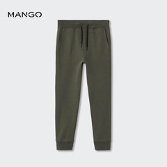MANGO KHAKI COTTON JOGGER STYLE TROUSER 37051027