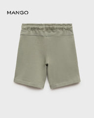 MANGO KHAKI COTTON SHORTS WITH DRAWSTRING