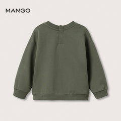 MANGO KHAKI OVERSIZED COTTON SWEATSHIRT 74383