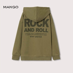 MANGO KHAKI OVERSIZED SLOGAN PRINTED SWEATSHIRT 32002