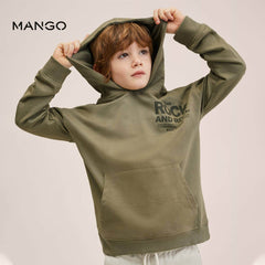 MANGO KHAKI OVERSIZED SLOGAN PRINTED SWEATSHIRT 32002