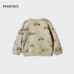MANGO KHAKI PRINTED COTTON SWEATSHIRT 47061257
