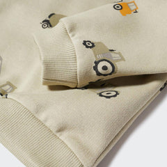 MANGO KHAKI PRINTED COTTON SWEATSHIRT 47061257