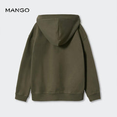 MANGO KHAKI ZIIPED HOODIE 1030