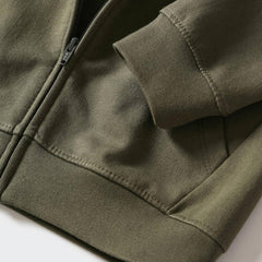 MANGO KHAKI ZIIPED HOODIE 1030