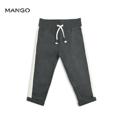 MANGO KIDS GREY SIDE PANEL TROUSER