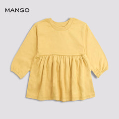 MANGO KIDS MUSTARD PLAIN FROCK