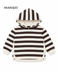 MANGO KIDS STRIPED HOODED SWEATSHIRT