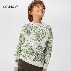 MANGO LEAVES PRINTED SWEATSHIRT WITH TROUSER SET